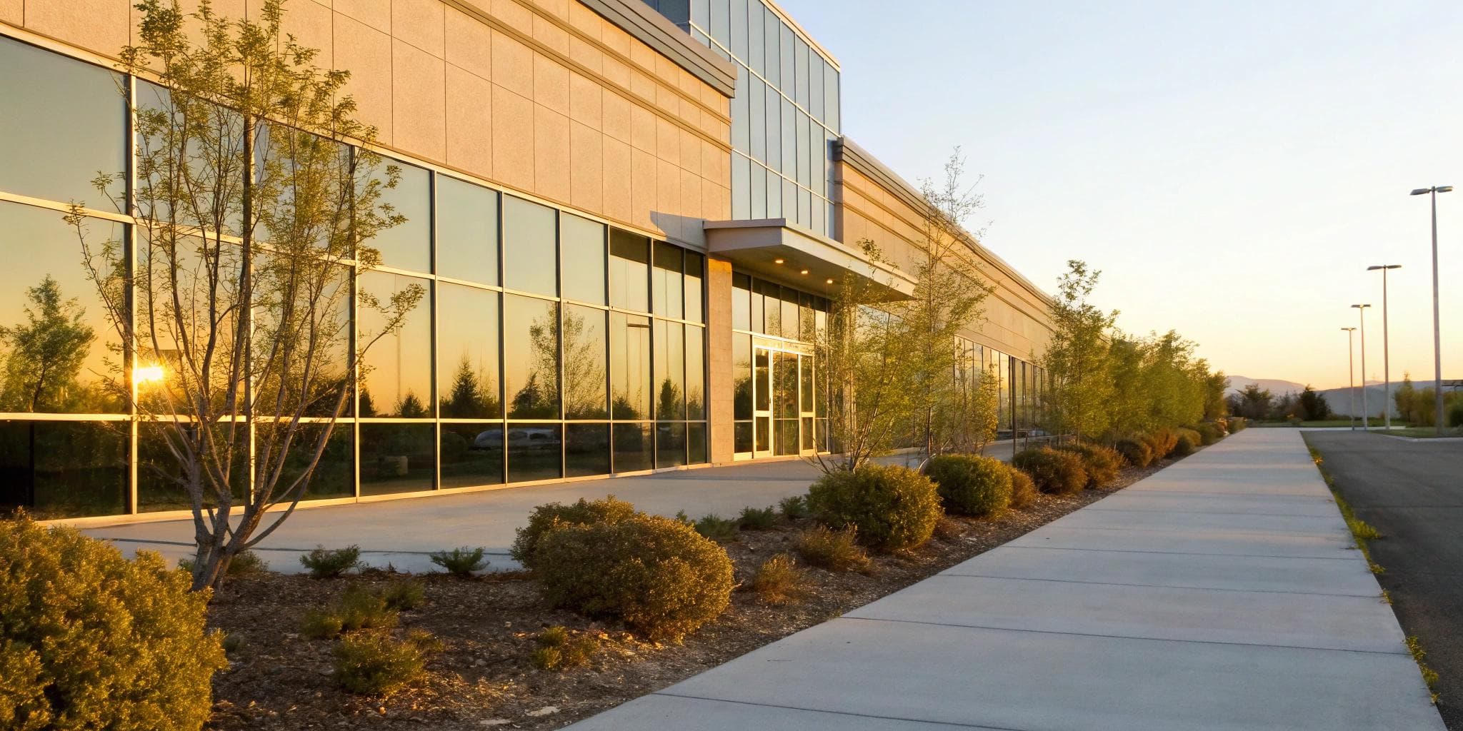 Modern commercial real estate building being evaluated for a refinance.
