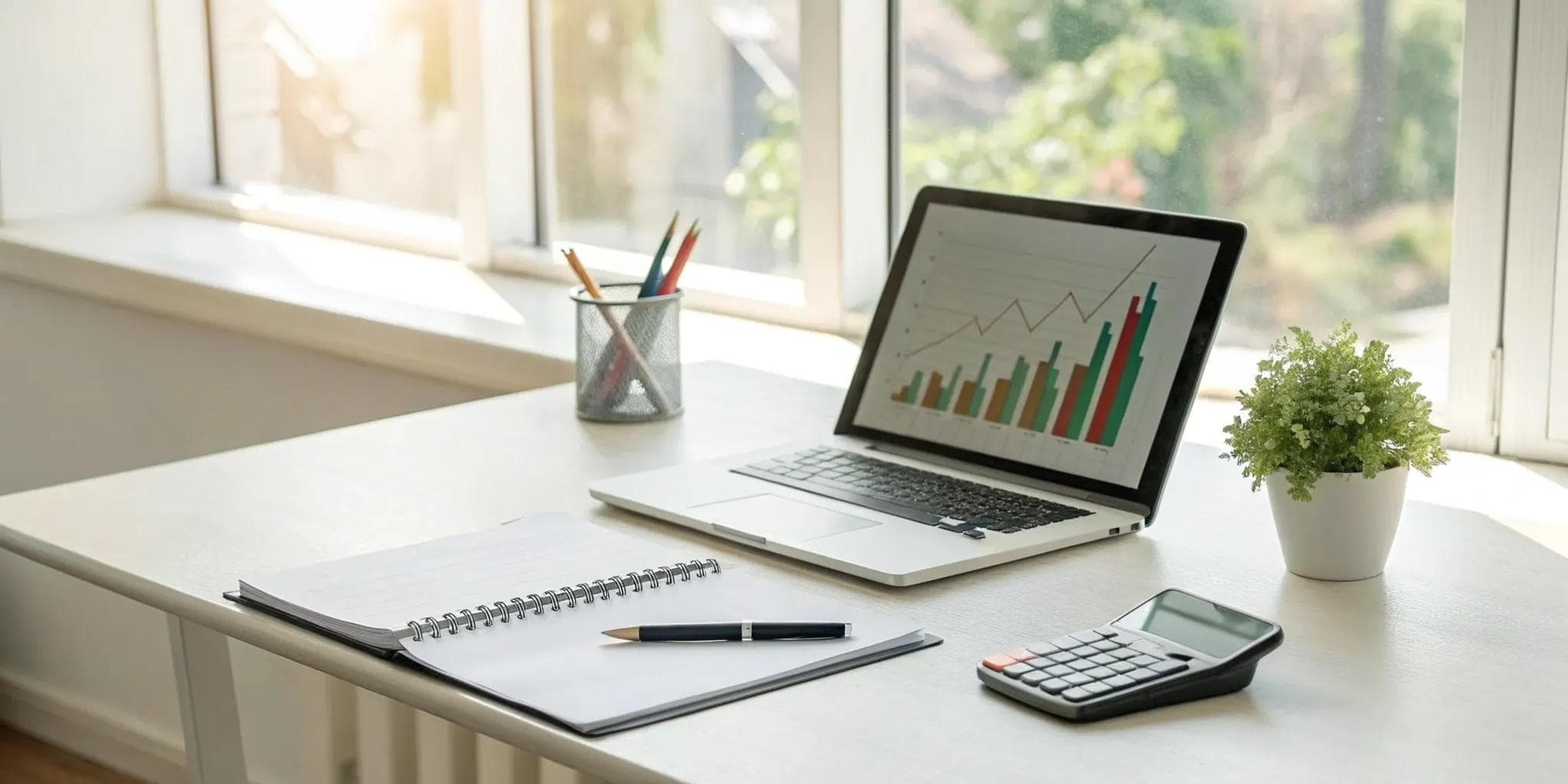 An SBA loan amortization calculator on a laptop screen used for business financial planning.