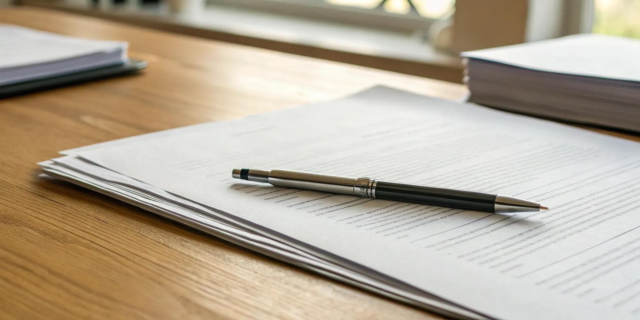 SBA loan application form with a pen, ready to be filled out.
