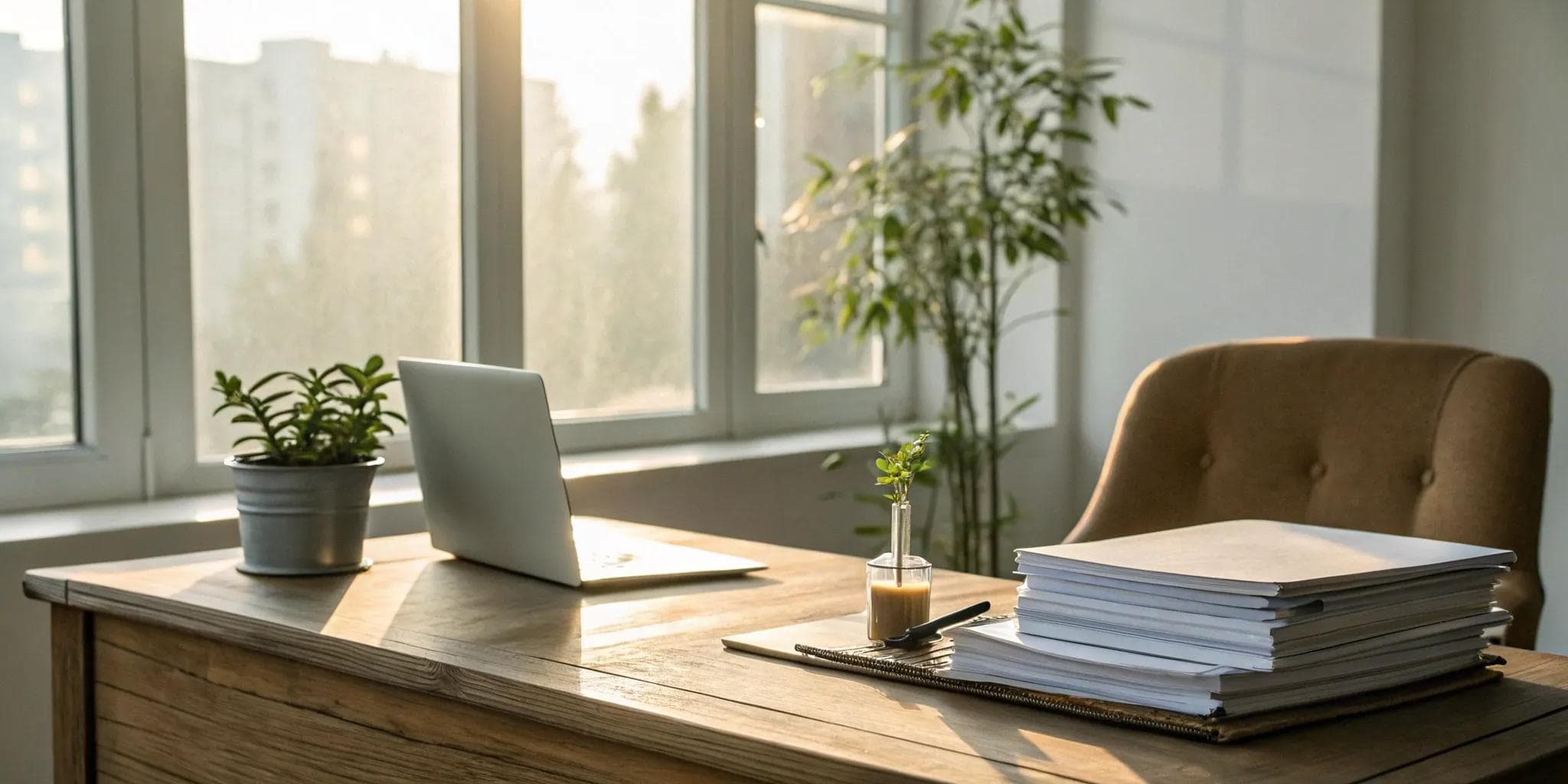 Laptop and documents on a desk for choosing between a term loan and working capital.